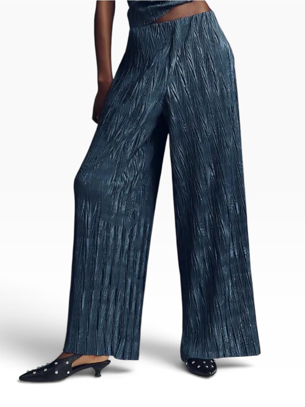 MAEVE by Anthropologie Textured Knit Pull-On Wide Leg Pants